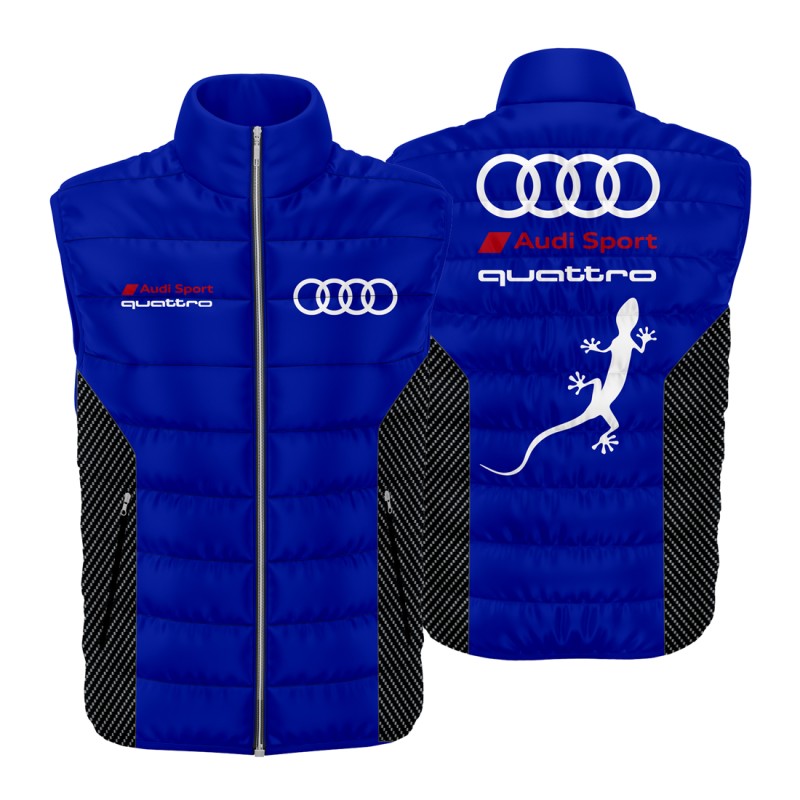 Auto Car Blue Gilet, Sleeveless Vest Racing, Motorsport Graphic German Automotive 002