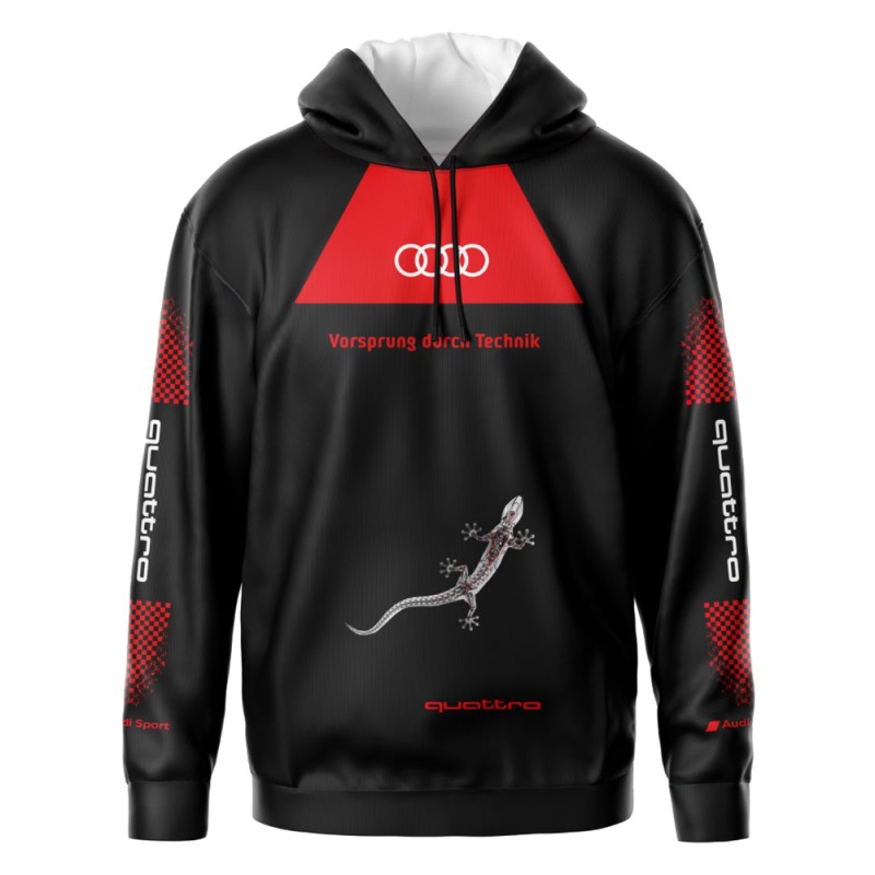 Auto Sport Sublimation Long Sleeve Hoodie Sweatshirt Blouse Racing Quattro German Car 003