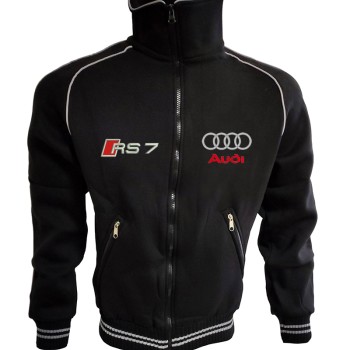 Auto Sport RS7 Quattro Fleece Jacket Embroidered Logos Racing Sweatshirt Fleece Top