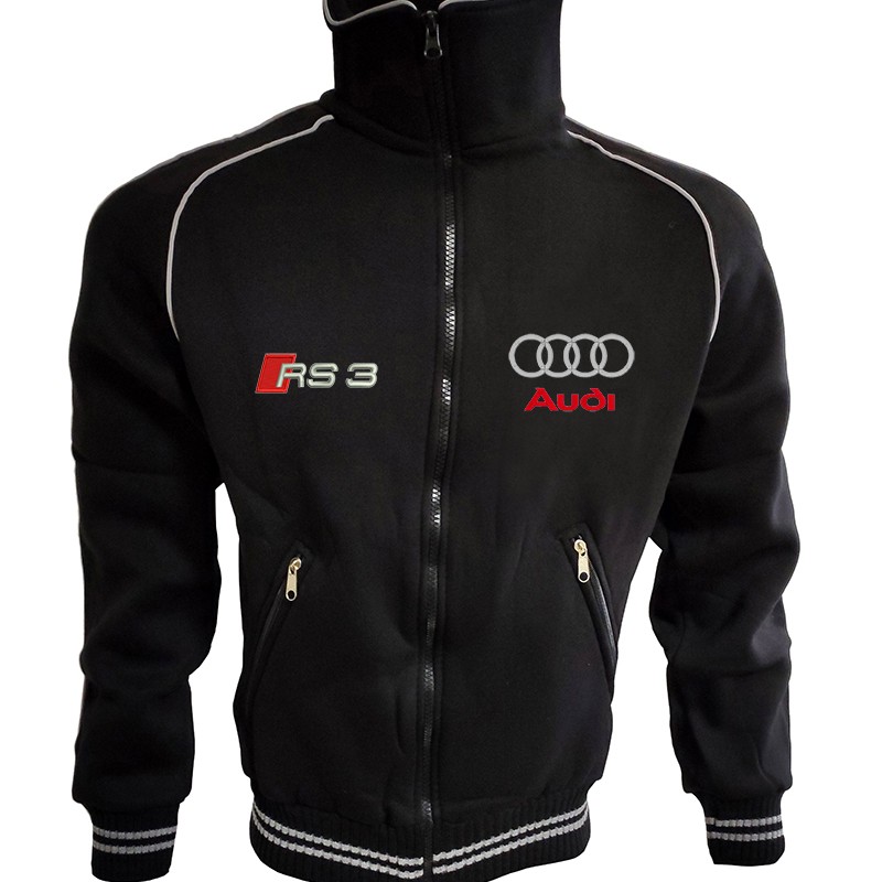 Auto Sport RS3 Quattro Fleece Jacket Embroidered Logos Racing Sweatshirt Fleece Top