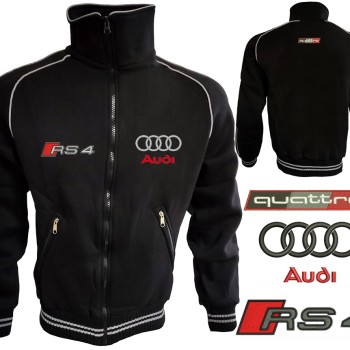 Auto Sport RS4 Quattro Fleece Jacket Embroidered Logos Racing Sweatshirt Fleece Top