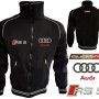 Auto Sport RS5 Quattro Fleece Jacket Embroidered Logos Racing Sweatshirt Fleece Top