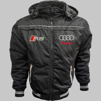 Auto RS Car Outer Jacket With Removable Hood Embroidered Logos Racing Driver Apparel