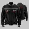 Auto Sport RS Black Car Outer Jacket Bomber Embroidered Logos Racing Driver Apparel