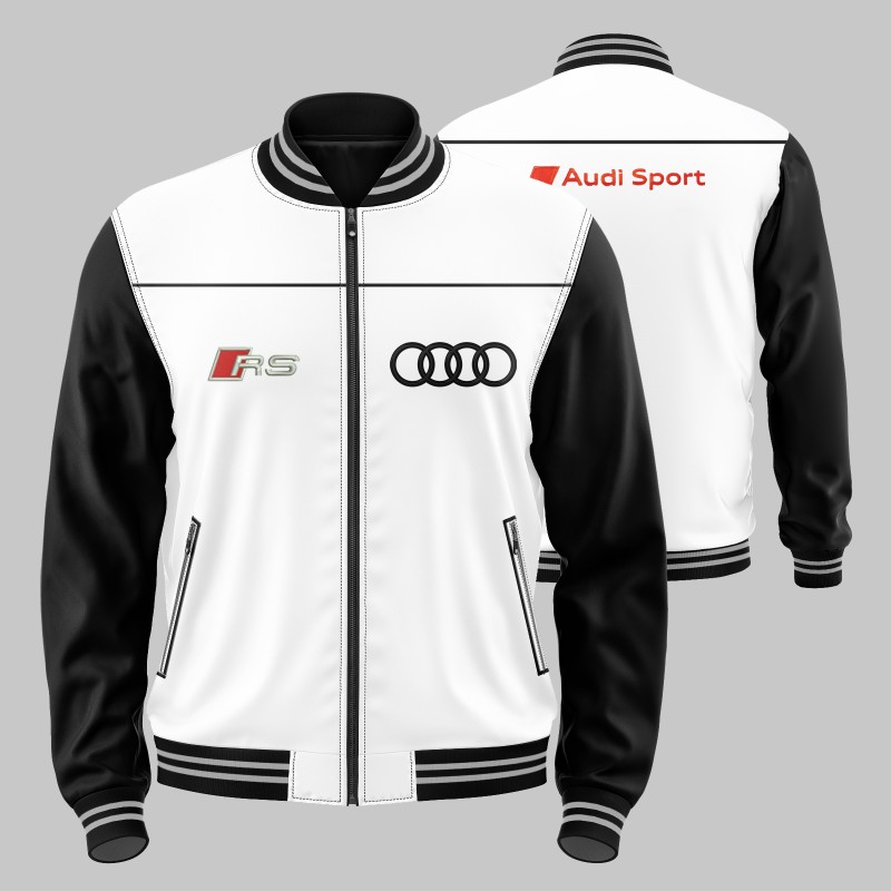 Auto Sport RS Car Outer Jacket Bomber Embroidered Logos Racing Driver Apparel