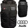 Auto Car Gilet, Sleeveless Vest With Hood Racing, Motorsport, Embroidered Logos S-line 001
