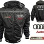 Auto Quattro Sport Car Outer Jacket With Removable Hood Embroidered Logos Racing Driver Apparel
