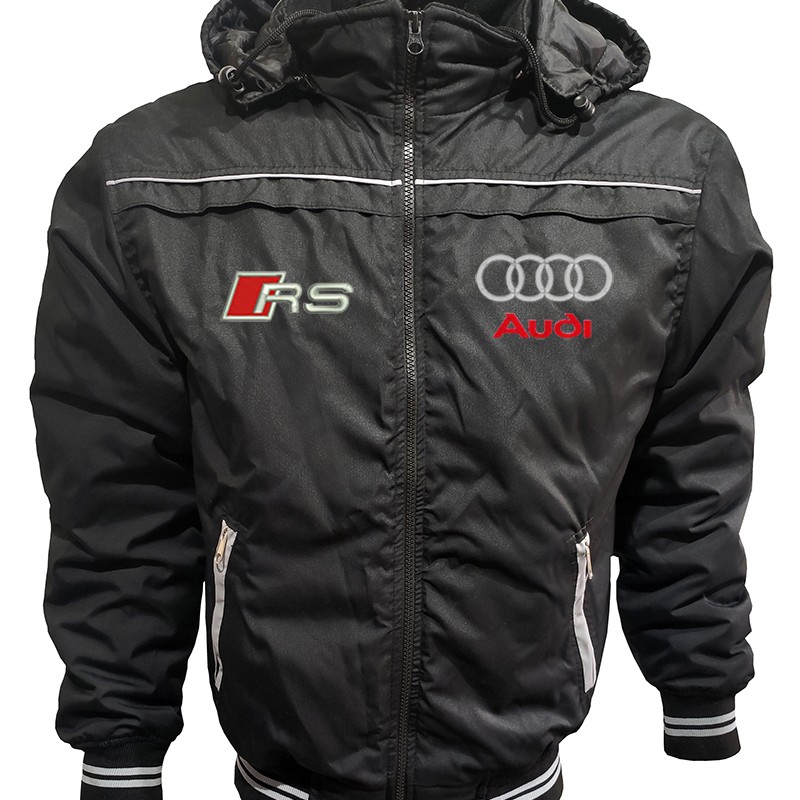 Auto RS Car Outer Jacket With Removable Hood Embroidered Logos Racing Driver Apparel