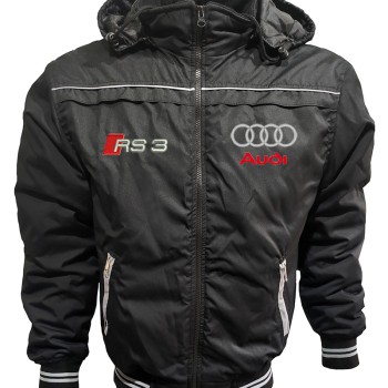 Auto RS3 Car Outer Jacket With Removable Hood Embroidered Logos Racing Driver Apparel