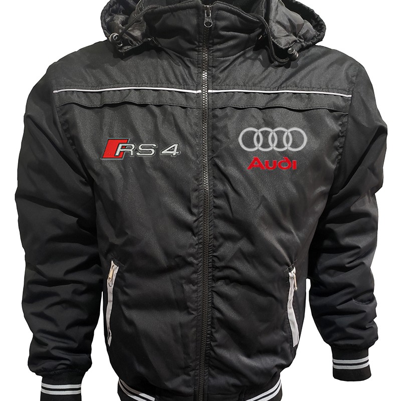 Auto RS4 Car Outer Jacket With Removable Hood Embroidered Logos Racing Driver Apparel