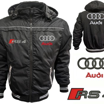 Auto RS4 Car Outer Jacket With Removable Hood Embroidered Logos Racing Driver Apparel