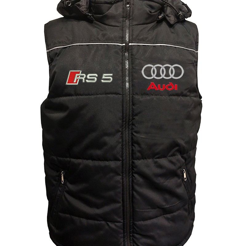Auto RS5 Car Gilet, Sleeveless Vest With Hood Racing, Motorsport, Embroidered Logos 003