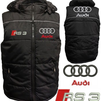 Auto RS3 Car Gilet, Sleeveless Vest With Hood Racing, Motorsport, Embroidered Logos 005