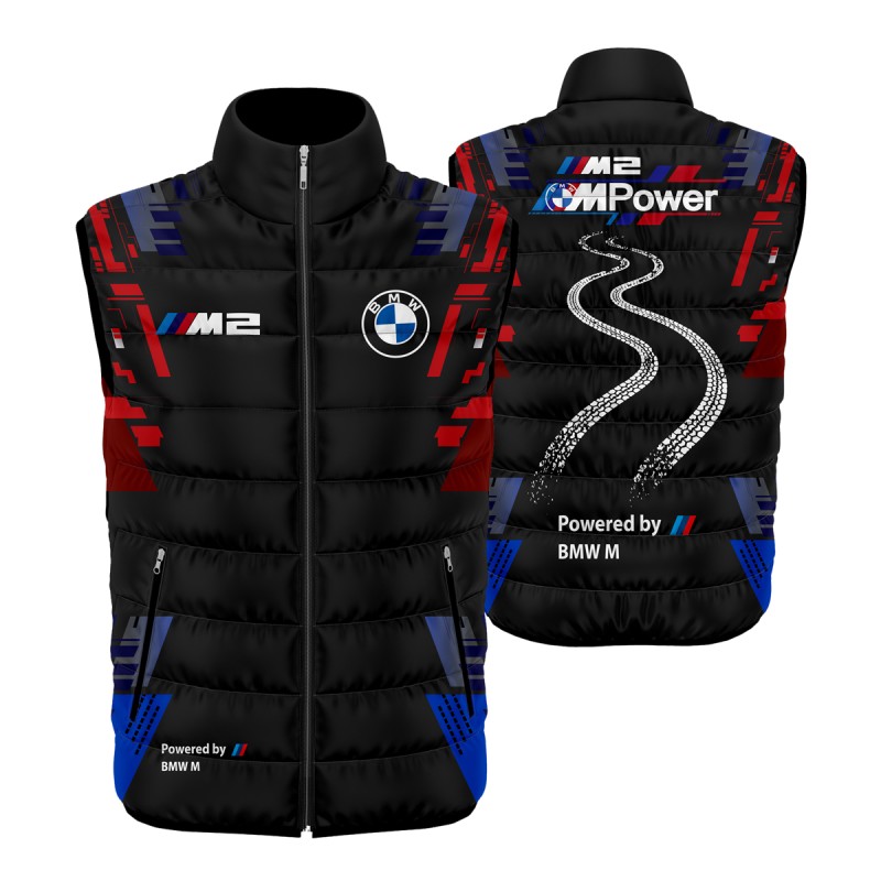 German M2 Auto Car Gilet, Sleeveless Vest Racing, Motorsport Graphic Print Design
