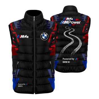 German M4 Auto Car Gilet, Sleeveless Vest Racing, Motorsport Graphic Print Design