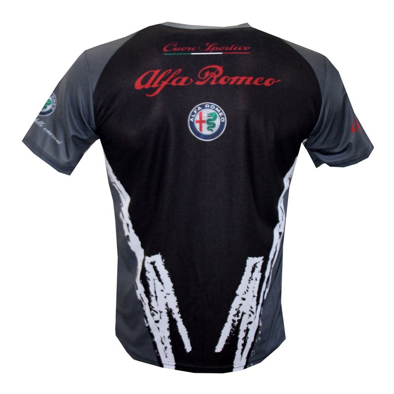 Alfa Romeo Graphic Black And Gray T -Shirt – Italian Car Enthusiast Tee