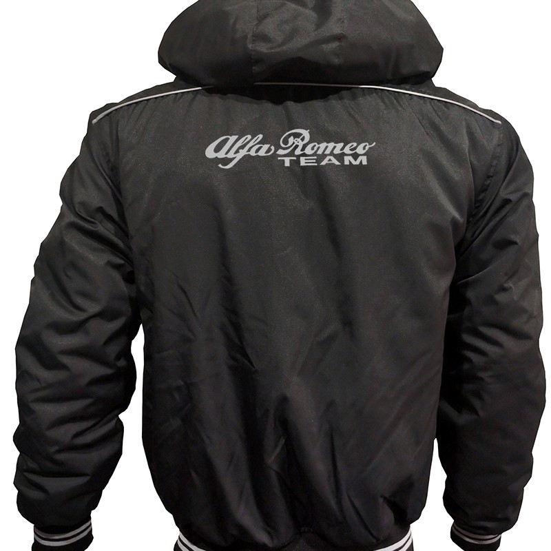 Alfa Romeo Outer Jacket With Removable Hood Embroidered Logos Racing Car Driver Apparel