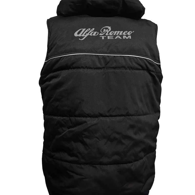 Alfa Romeo Gilet, Sleeveless Vest With Hood Racing, Motorsport, Embroidered Logos Retro