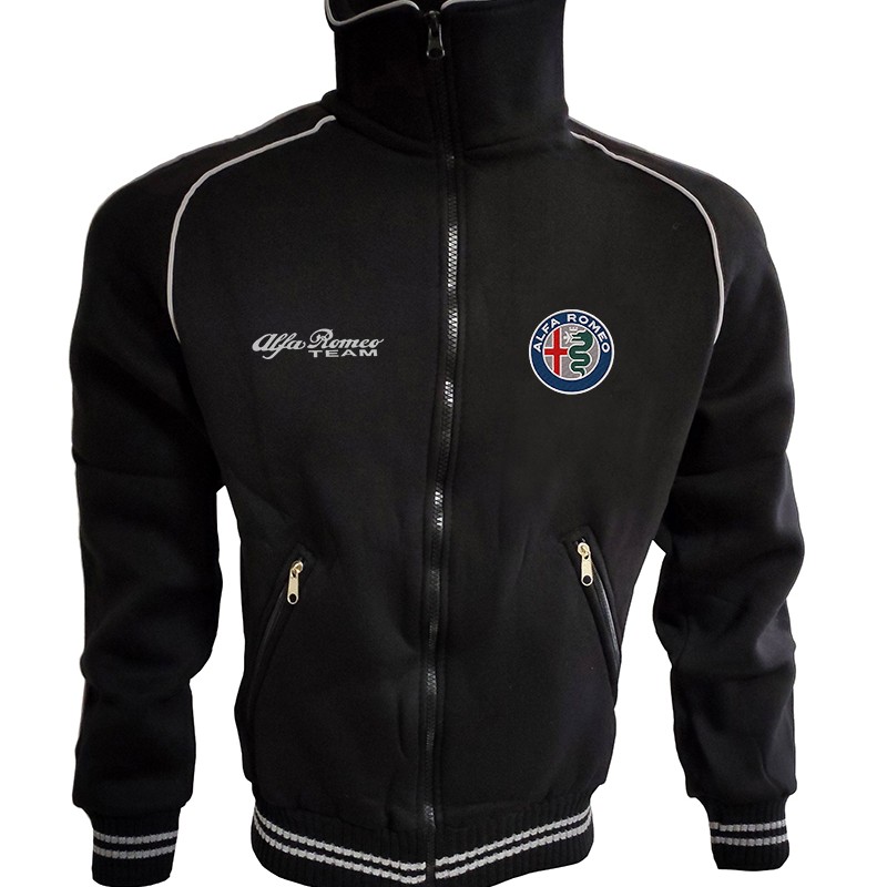 Alfa Romeo Fleece Jacket Embroidered Logos Racing Sweatshirt Fleece Top