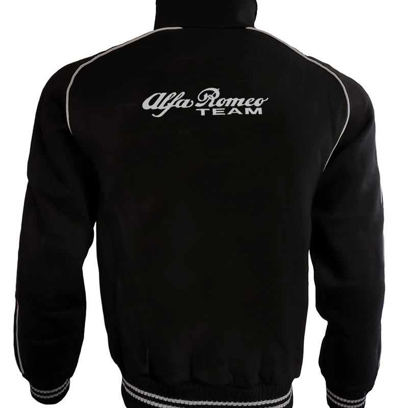 Alfa Romeo Fleece Jacket Embroidered Logos Racing Sweatshirt Fleece Retro
